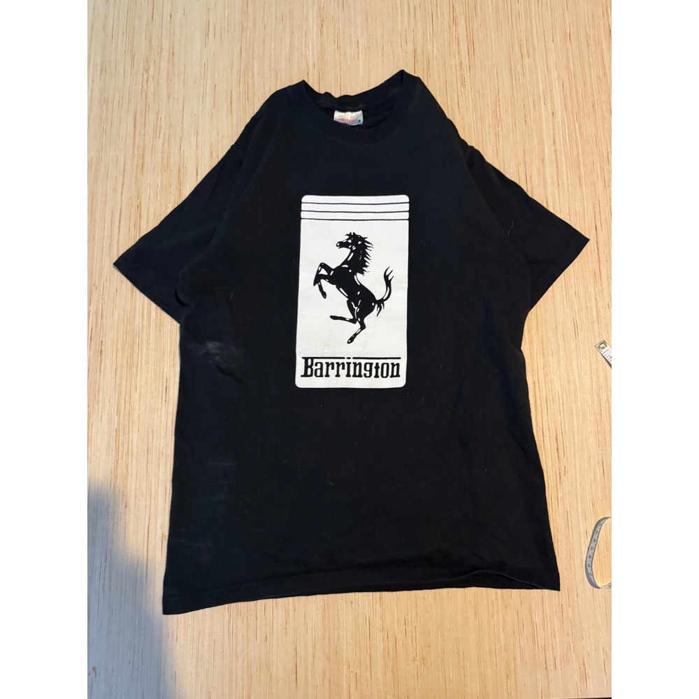 Hanes Heavyweight Ferrari Horse Graphic T-Shirt Mens Small Black Cotton Tee - Picture 2 of 6